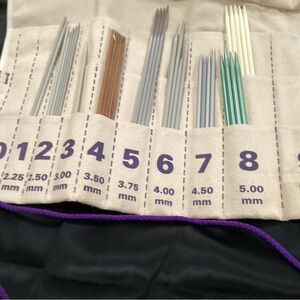 Doublepoints by Canvas Garment Bag in Cream with Purple Print